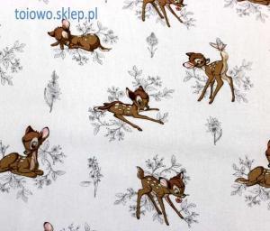 Bambi White - Grey Disney materiał na metry
