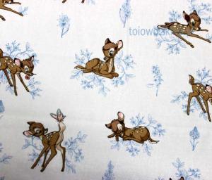 Bambi White - Blue Disney materiał na metry